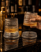Spinning whiskey glasses with rotating bases, photo 1