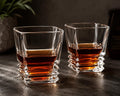 Stacked ribbed rocks glasses, set of 2