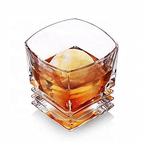Stacked ribbed rocks glasses