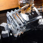 Stacked ribbed rocks glasses base